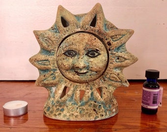 Sun Ceramic Oil Warmer, Oil Burner, with 1 Fragance and tea light, NEW