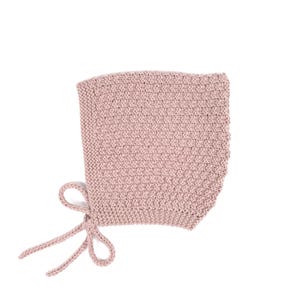 Gorro infantil estilo duende, tamanho 2-3 anos, 100% cashmere, tricotado à mão, cor rosa antigo - Pronto para envio