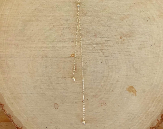 14kt Gold Fill Bead Lariat