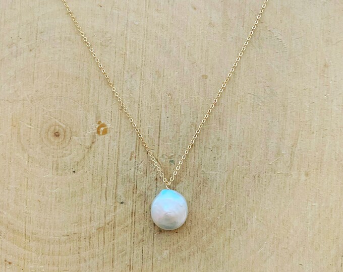 Freshwater Pearl Coin Necklace