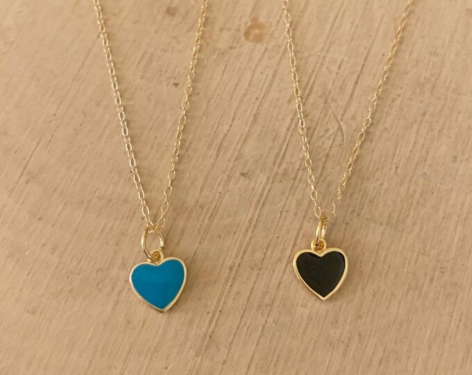 Enamel Heart Necklaces (Small)