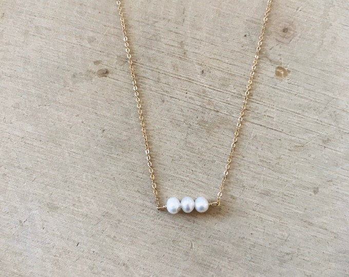Petite Freshwater Pearl Trio Necklace