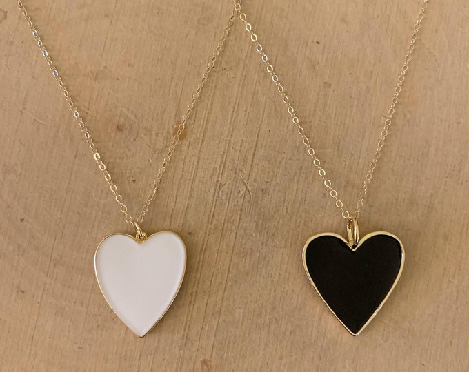 Enamel Heart Necklace (Large)