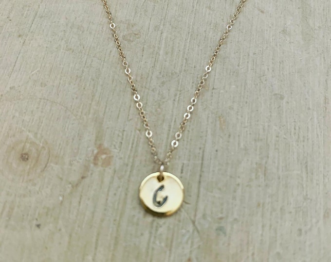 Hand Stamped Initial Necklace