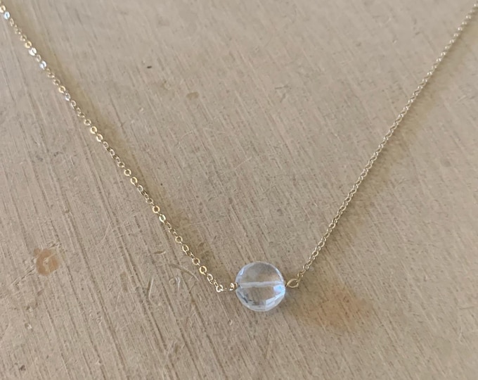 Crystal Quartz Coin Necklace