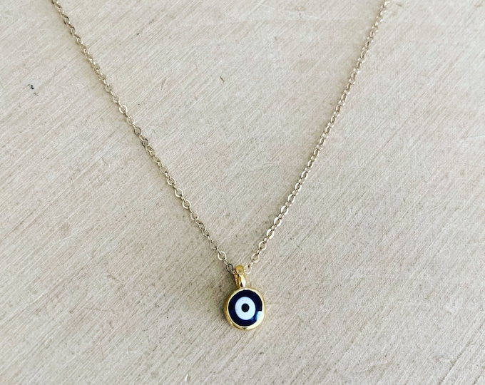 Turkish Evil Eye Necklace (Dark blue/black)