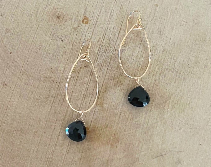 Black Onyx Hoops