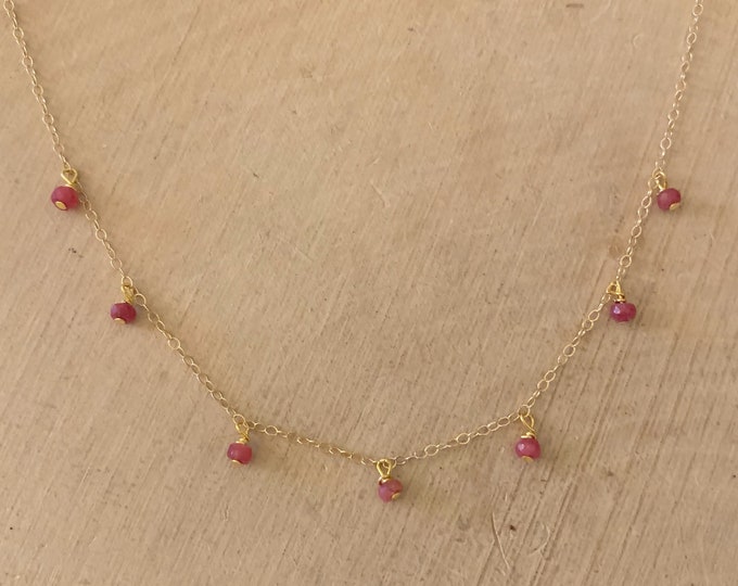 Ruby Dangle Necklace