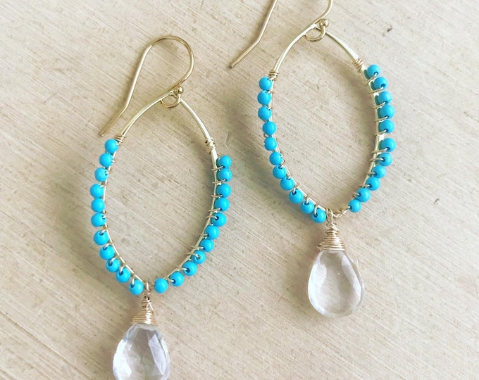 Turquoise & Quartz Earrings