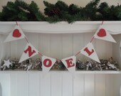 Christmas Garland-NOEL Greeting-Hand Painted-Wooden Bunting-Rustic Christmas-Christmas Banner-Christmas Decor-Scandi Inspired-Christmas Gift