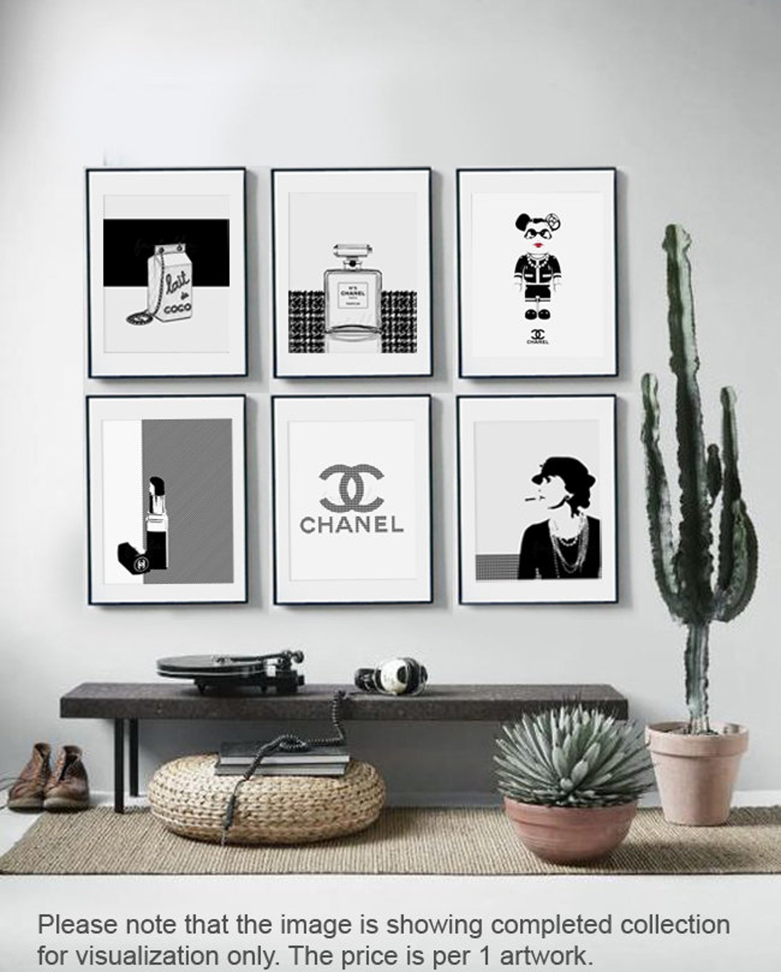 COCO CHANEL art PRINTS chanel bearbrick poster chanel wall art | Etsy