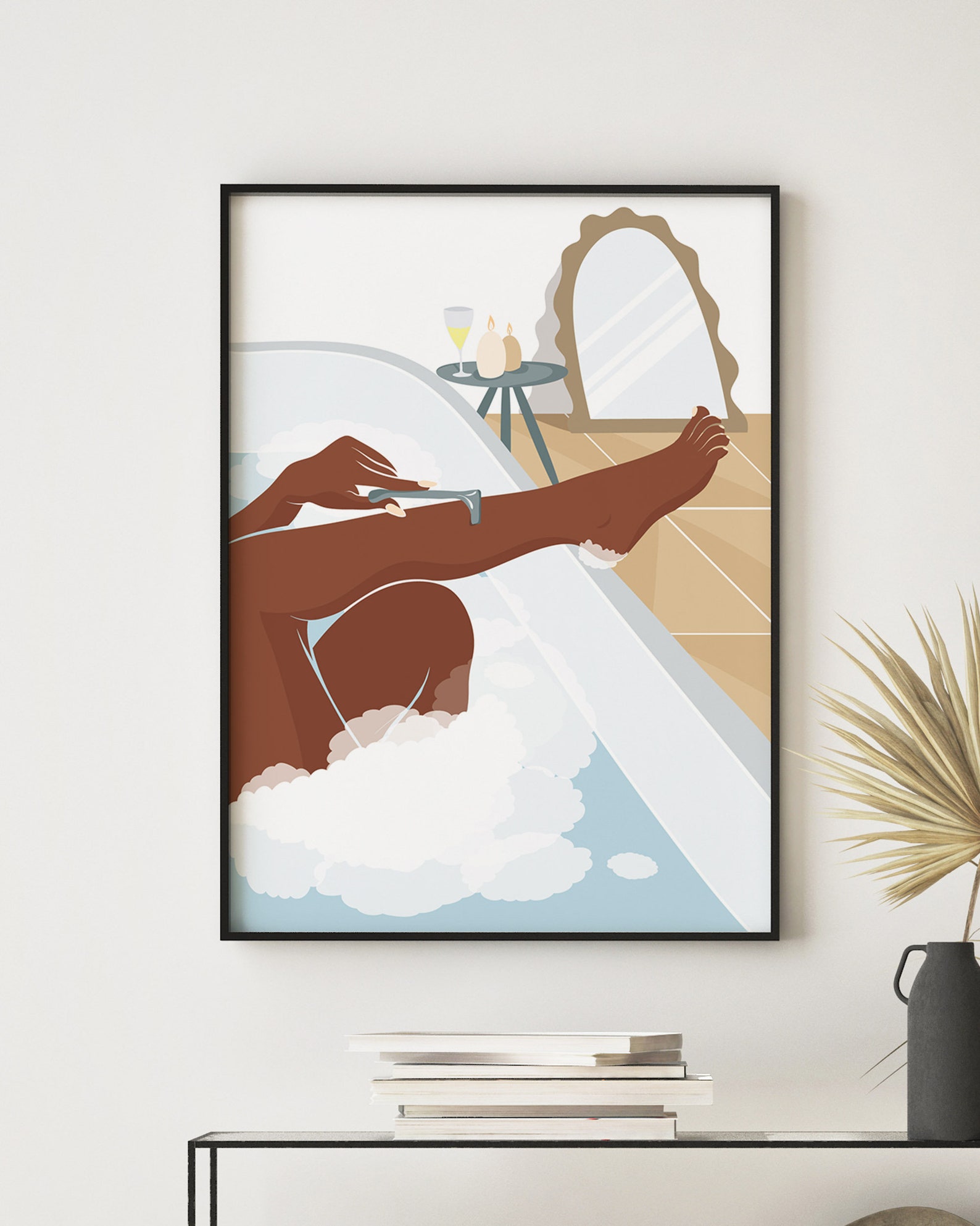 Black Woman in Tub Art Print Bathroom Wall Art Black Girl Etsy