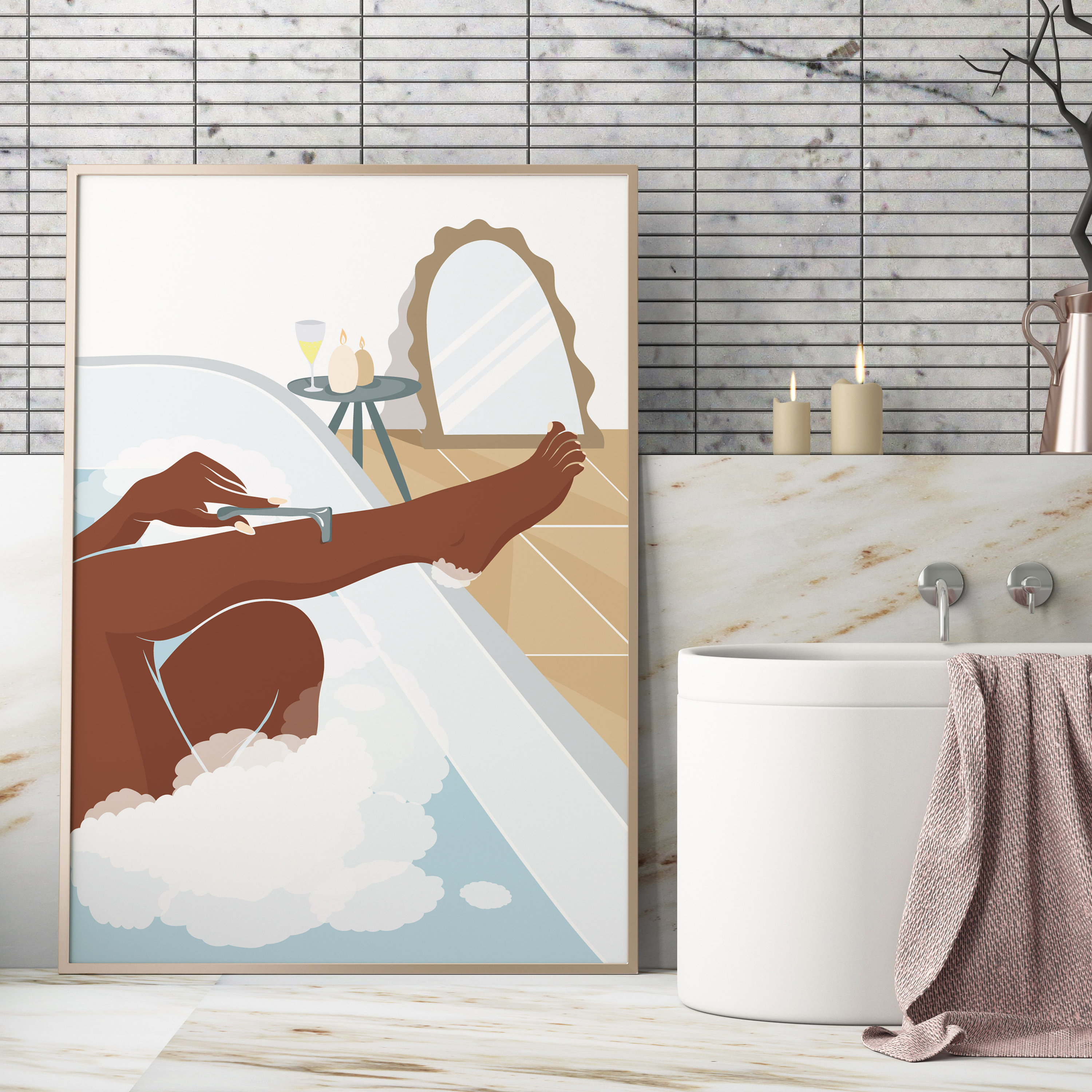 Black Woman in Tub Art Print Bathroom Wall Art Black Girl - Etsy
