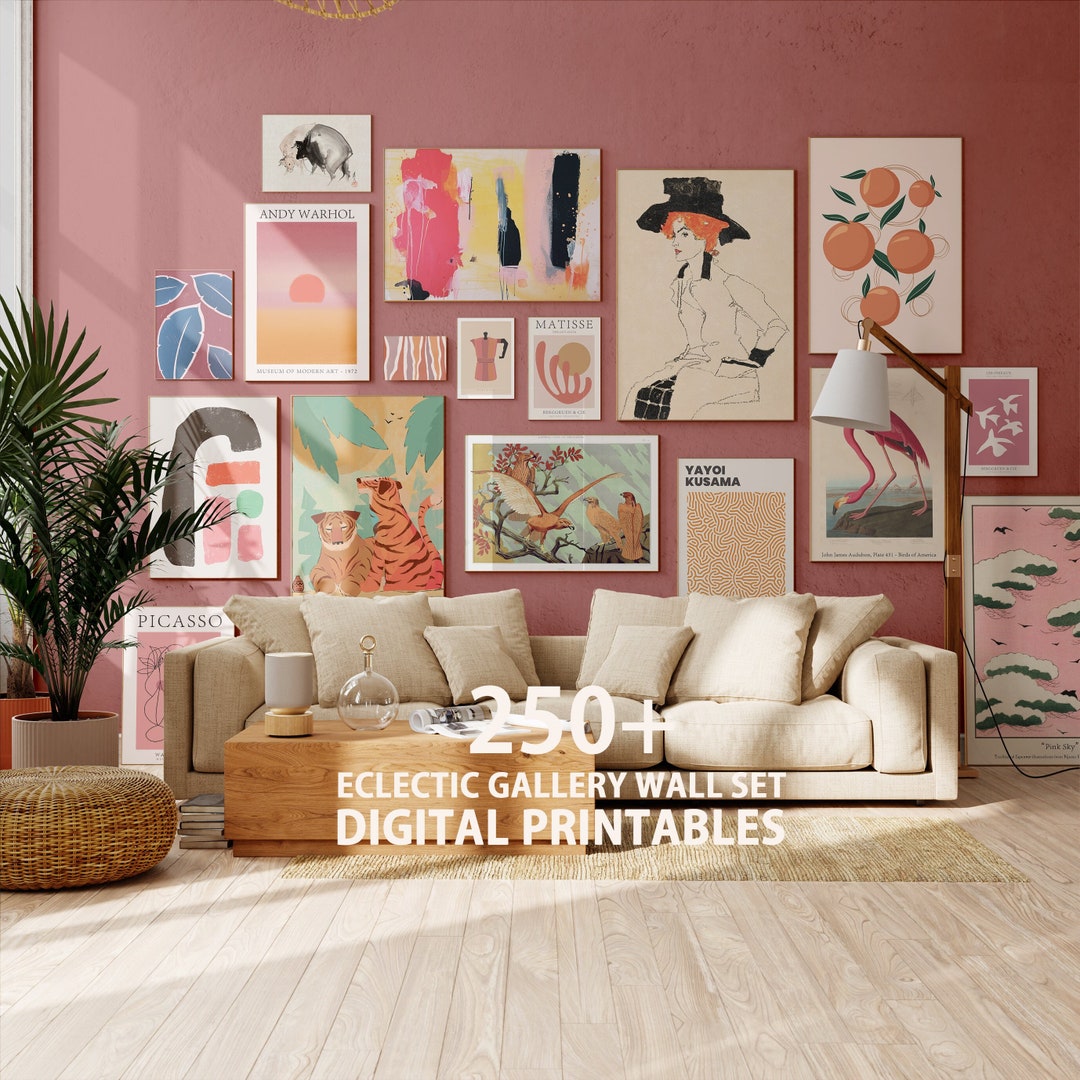 Eclectic Wall Art Maximalist Gallery Wall Set Aesthetic Living Room ...
