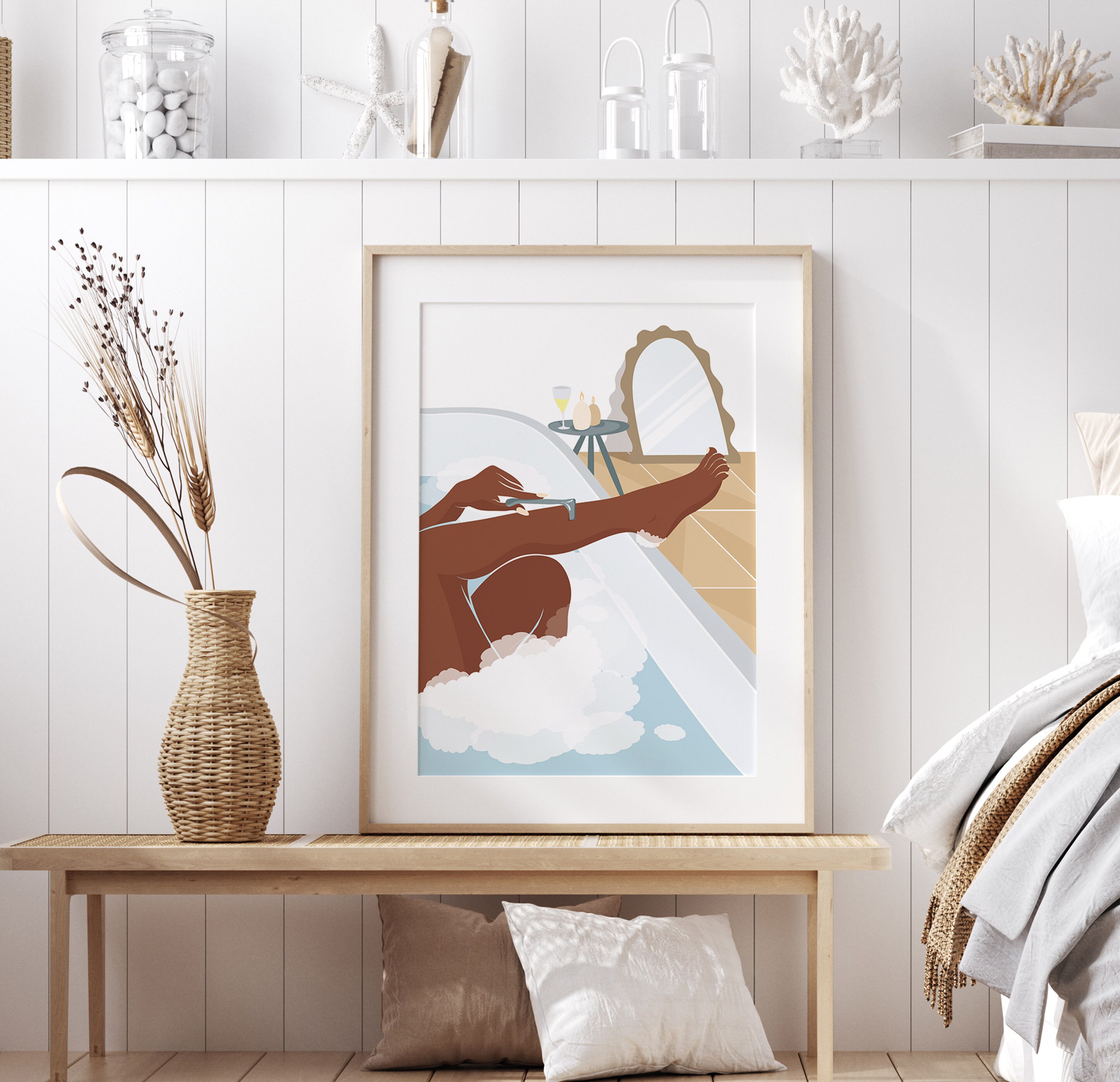 Black Woman in Tub Art Print Bathroom Wall Art Black Girl - Etsy