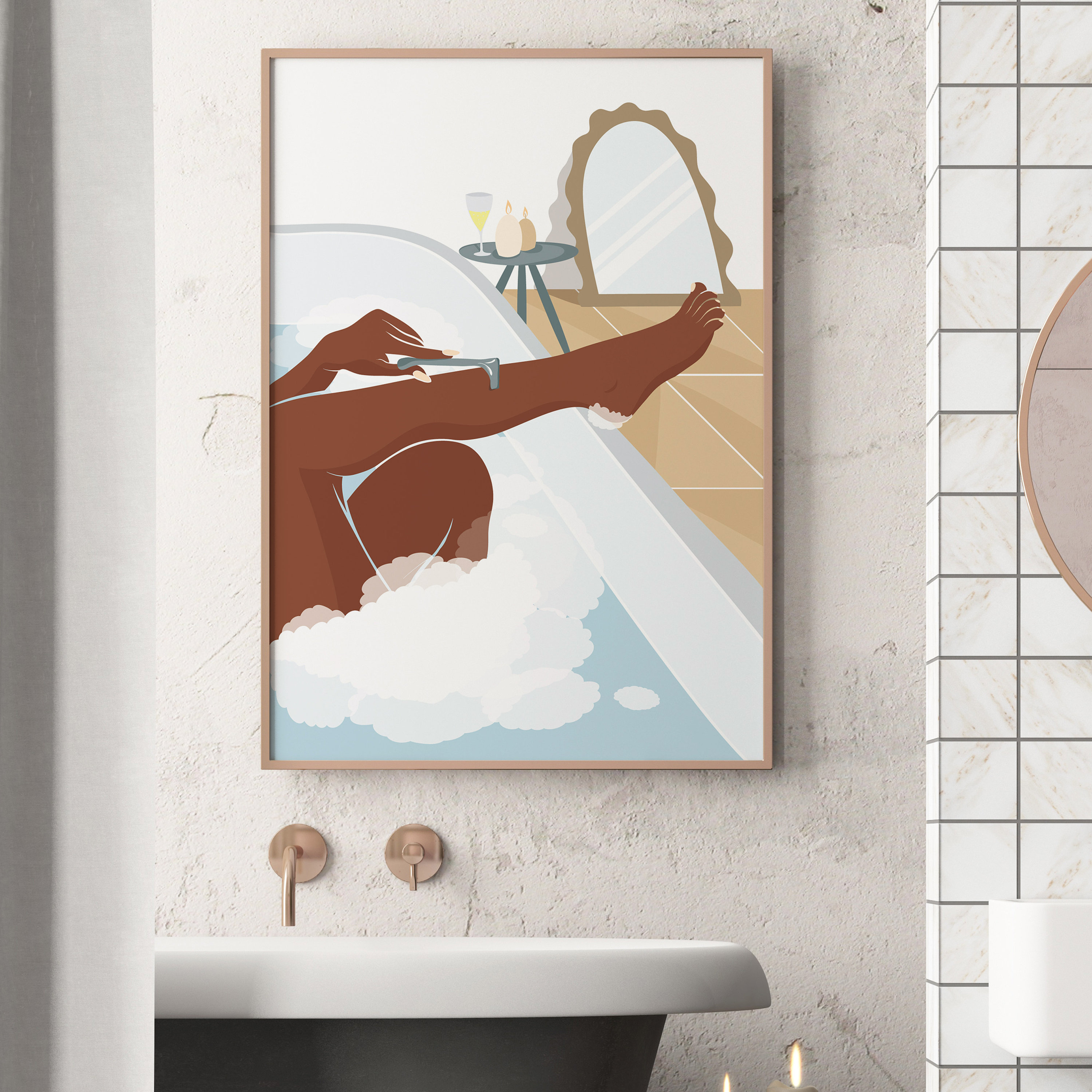 Black Woman in Tub Art Print Bathroom Wall Art Black Girl - Etsy