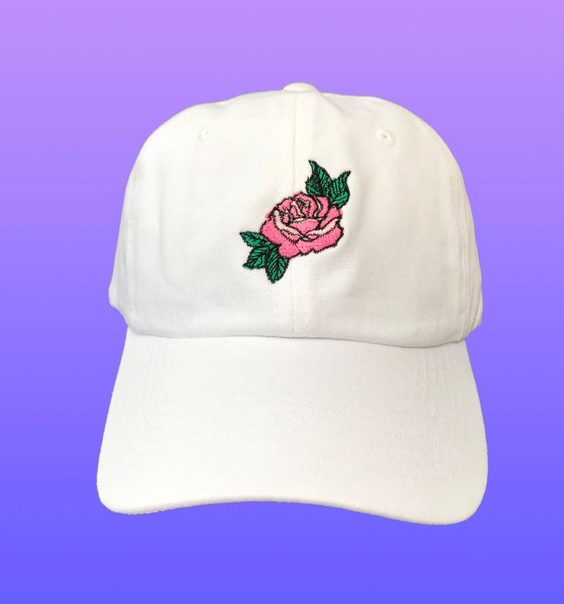 Tumblr Baseball Cap Aesthetic Clothing Pink Rose Dad Hat Etsy
