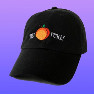 Peach Peachy Vintage Baseball Cap – Embroidered Cotton Adjustable Distressed Dad Hat, Unisex Streetwear - View #3