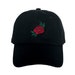 Red Rose Baseball Cap, Tumblr Baseball Cap, Cool Dad Hat, Custom Dad Hats, Embroidered Black Baseball Caps, Low Profile, Adjustable