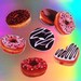 Donut Stickers Set of 6, Laptop Sticker, Phone case sticker, ipad Sticker 