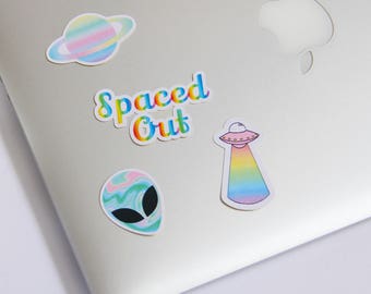 Alien Sticker Set (pack of 7), Phone case stickers, Laptop stickers