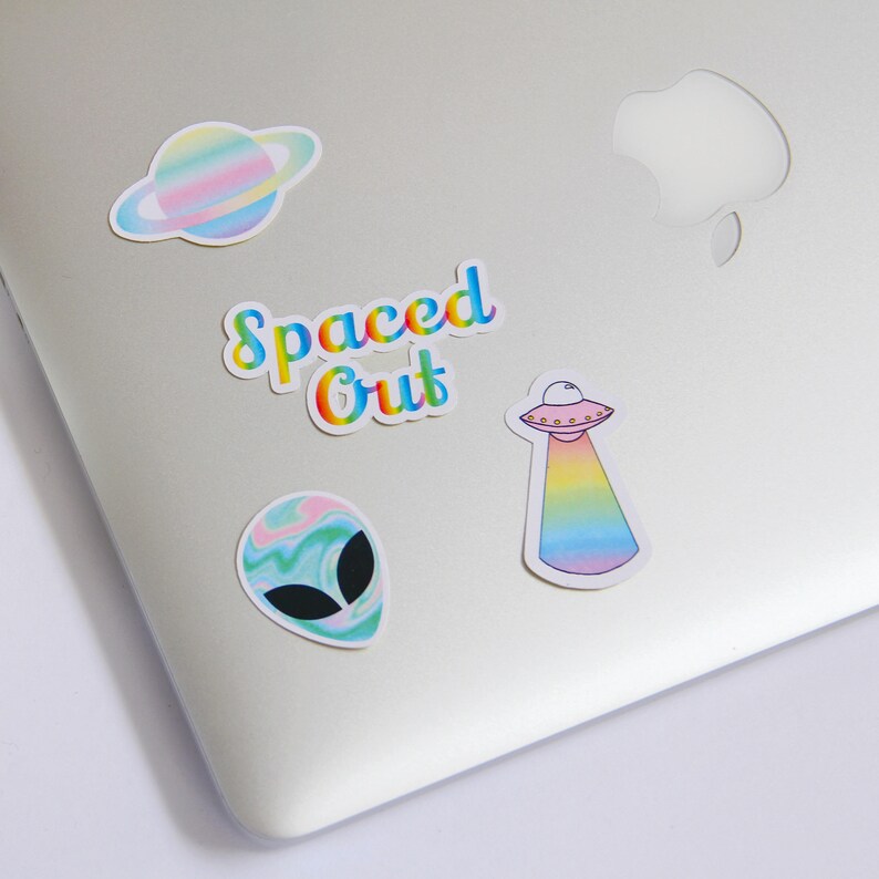 Alien Sticker Set (pack of 7), Phone case stickers, Laptop stickers 