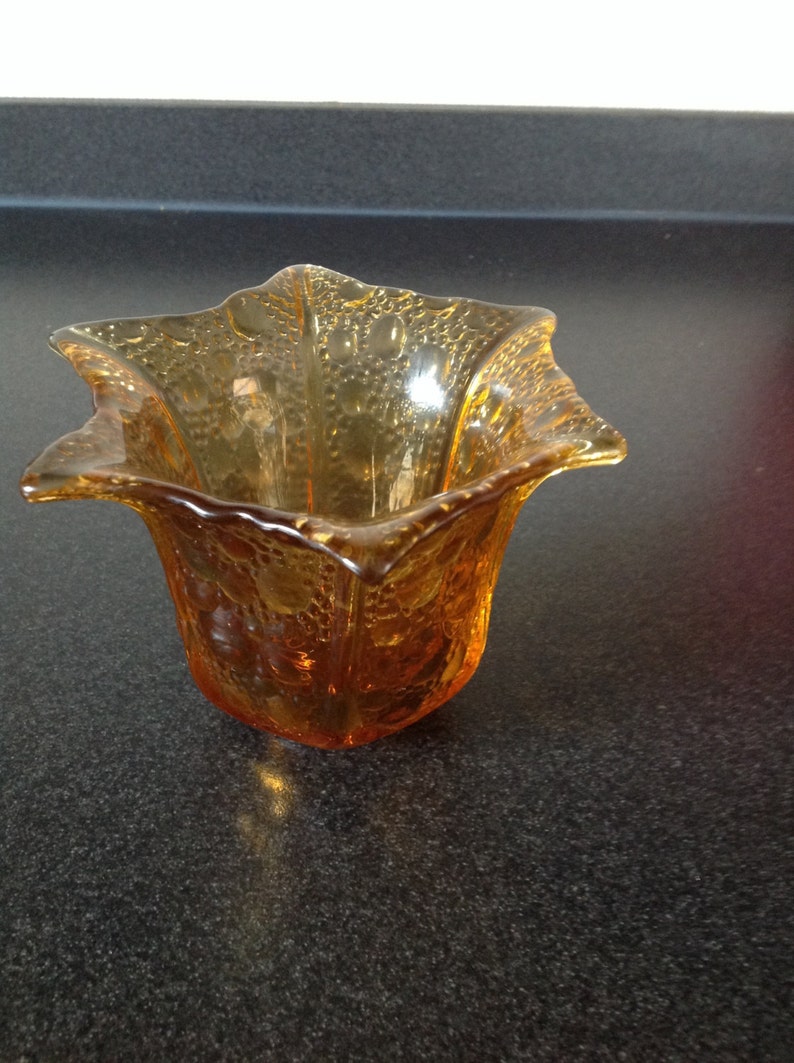 Candle Holder Glass. Burnt Orange. Vase / Bowl. Pot. Tealight Etsy