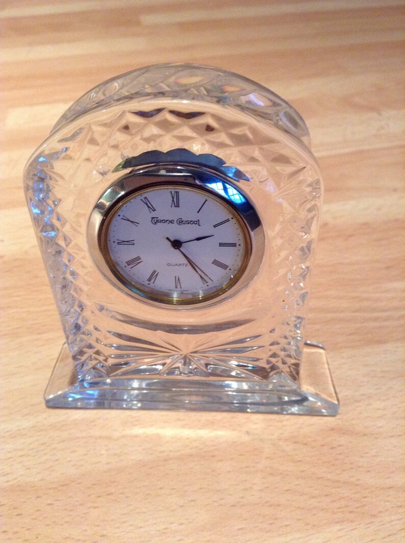 Crystal Desk Mantlepiece Clock Tyrone Crystal Quartz Battery Etsy