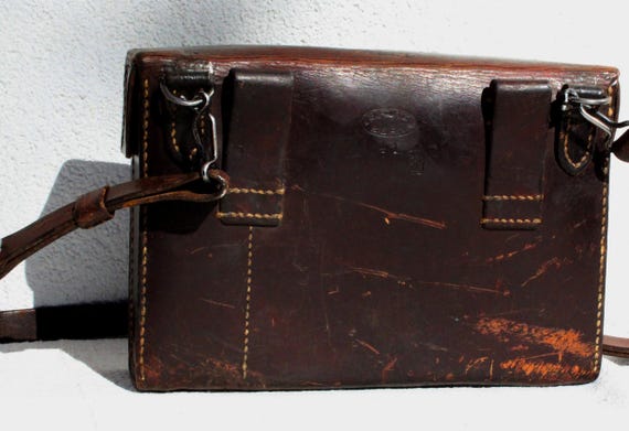 Vintage Swiss Army First Aid Leather Bag / Leather Messenger Bag