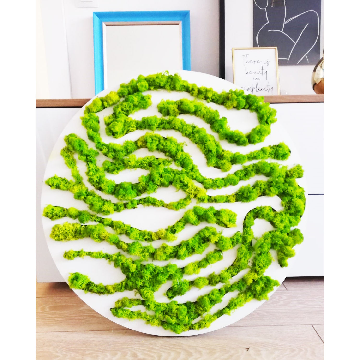 Preserved Wall Moss Art. Wood and Moss Art. Vertical Garden Etsy