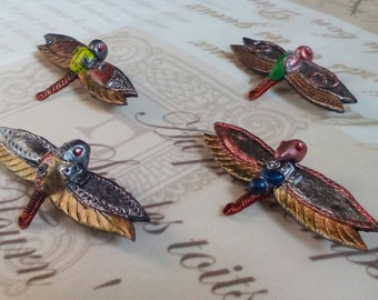 Steampunk mechanical Dragonfly brooch
