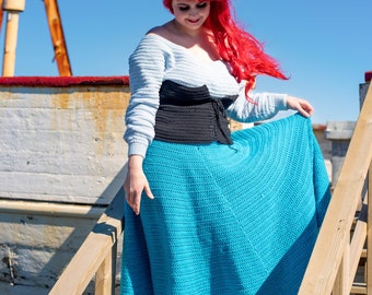 Mermaid front-lacing corset crochet pattern - Downloadable PDF