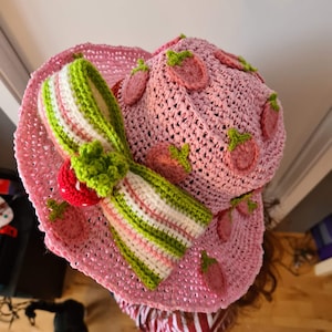 Strawberry hat crochet pattern digital download