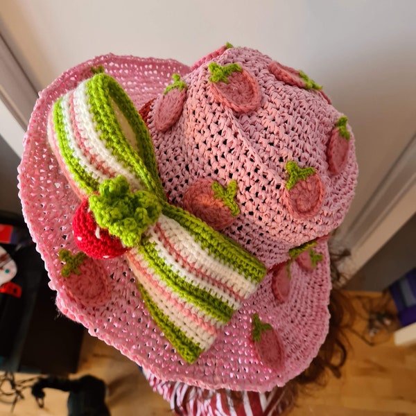 Strawberry hat crochet pattern digital download