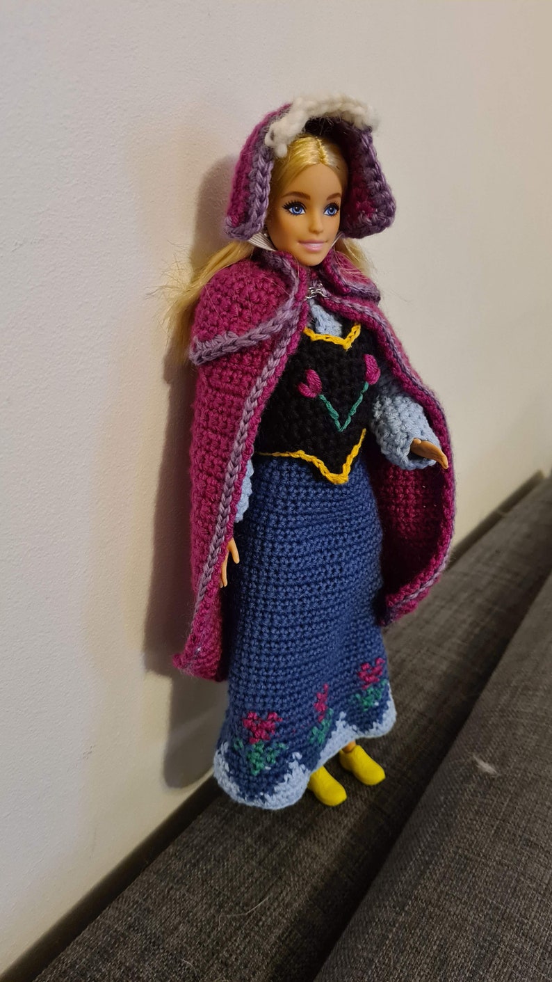 Frozen-Inspired Anna Barbie Outfit Crochet Pattern PDF image 6