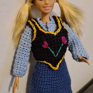 Frozen-Inspired Anna Barbie Outfit Crochet Pattern PDF image 3