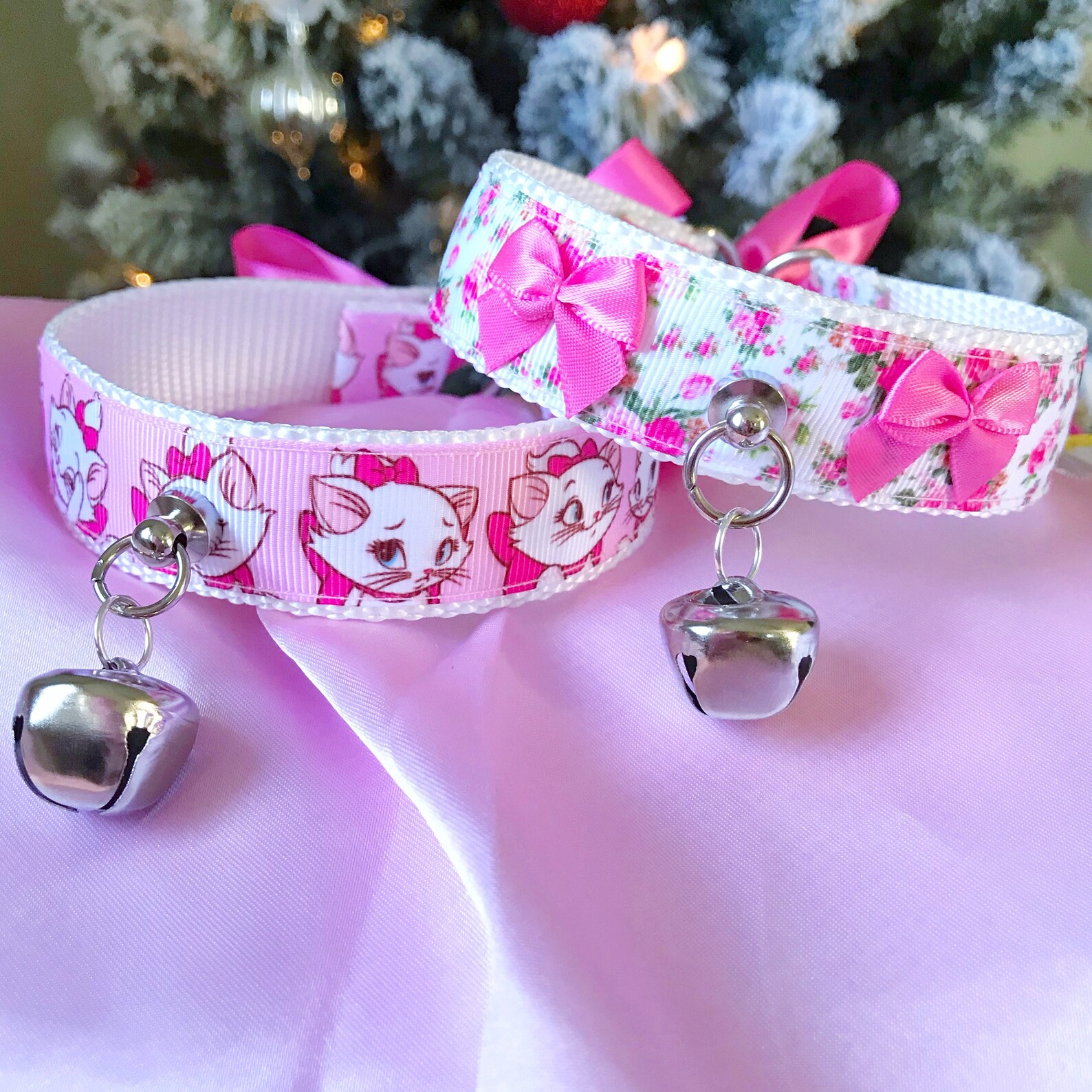 Kitten Play Collar Duo Pet Play Collar DDlg Collar Pink Etsy
