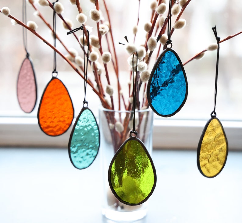 Stained Glass Easter Eggs, hanging spring decoration suncatcher, Easter egg Sun Catcher, image 4