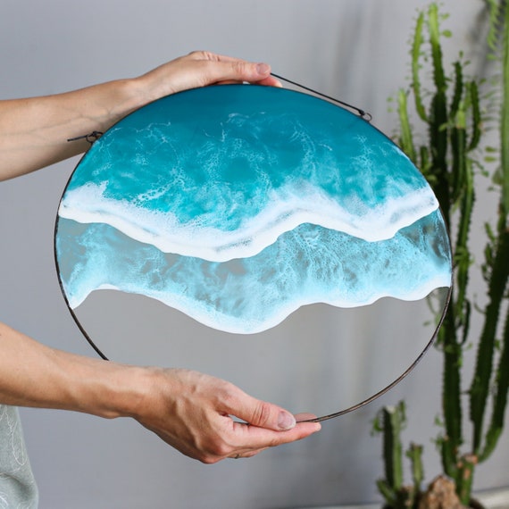 Other Assemblage Mixed Media & Collage Beach Decor Resin Wave Coastal