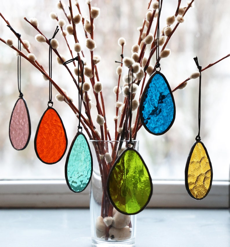 Stained Glass Easter Eggs, hanging spring decoration suncatcher, Easter egg Sun Catcher, image 5