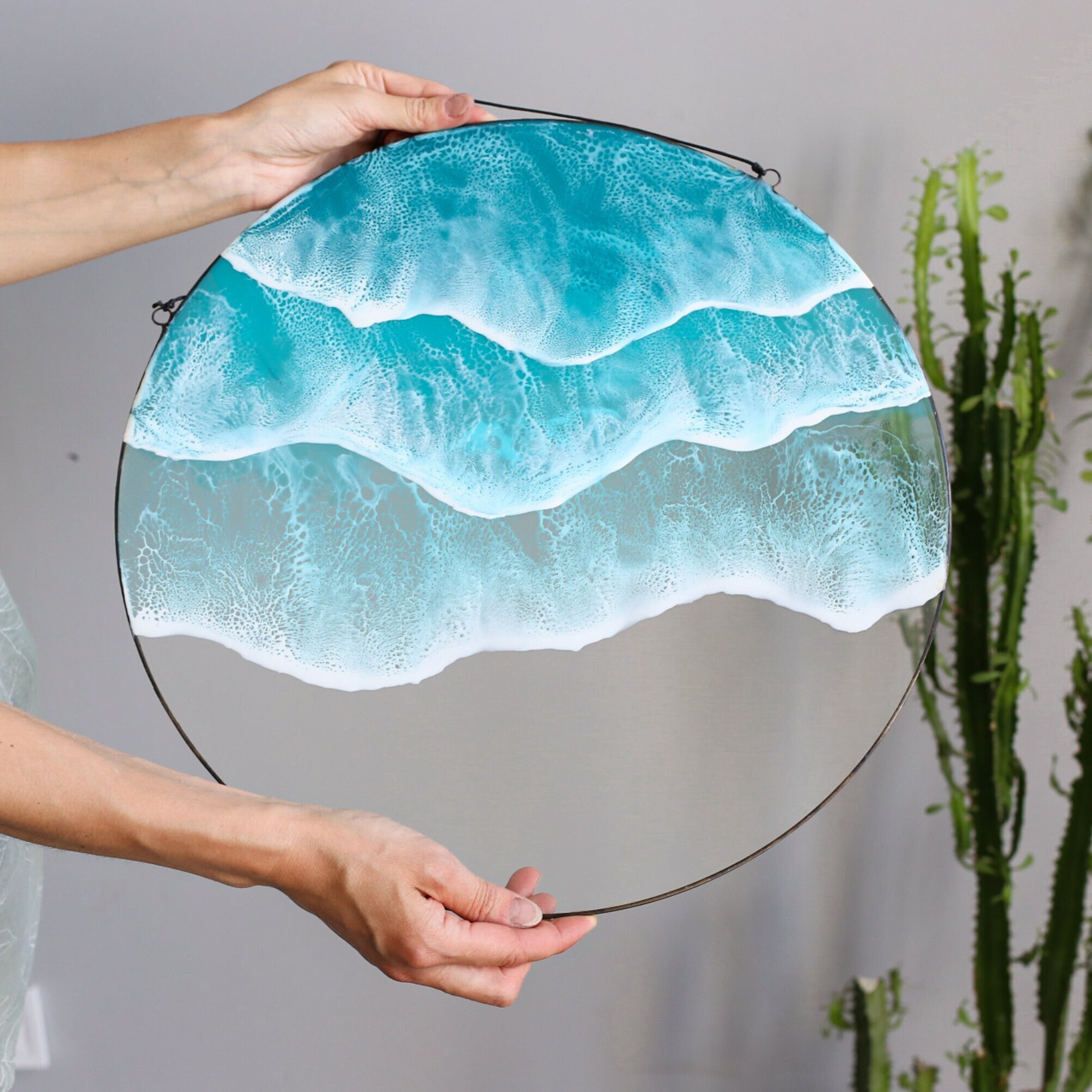 Other Assemblage Mixed Media & Collage Beach Decor Resin Wave Coastal