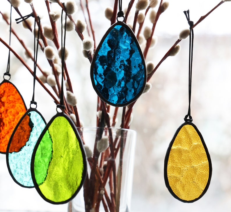 Stained Glass Easter Eggs, hanging spring decoration suncatcher, Easter egg Sun Catcher, image 3