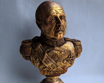 Spanish General and Statesman  Francisco Franco bust statue