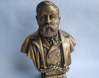 Swedish chemist, businessman & philanthropist Alfred Nobel bust statue