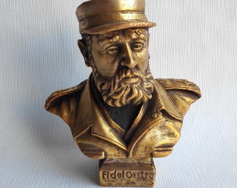 Revolutionary politician Fidel Castro bust statue sculpture handmade in Ukraine H-12 cm