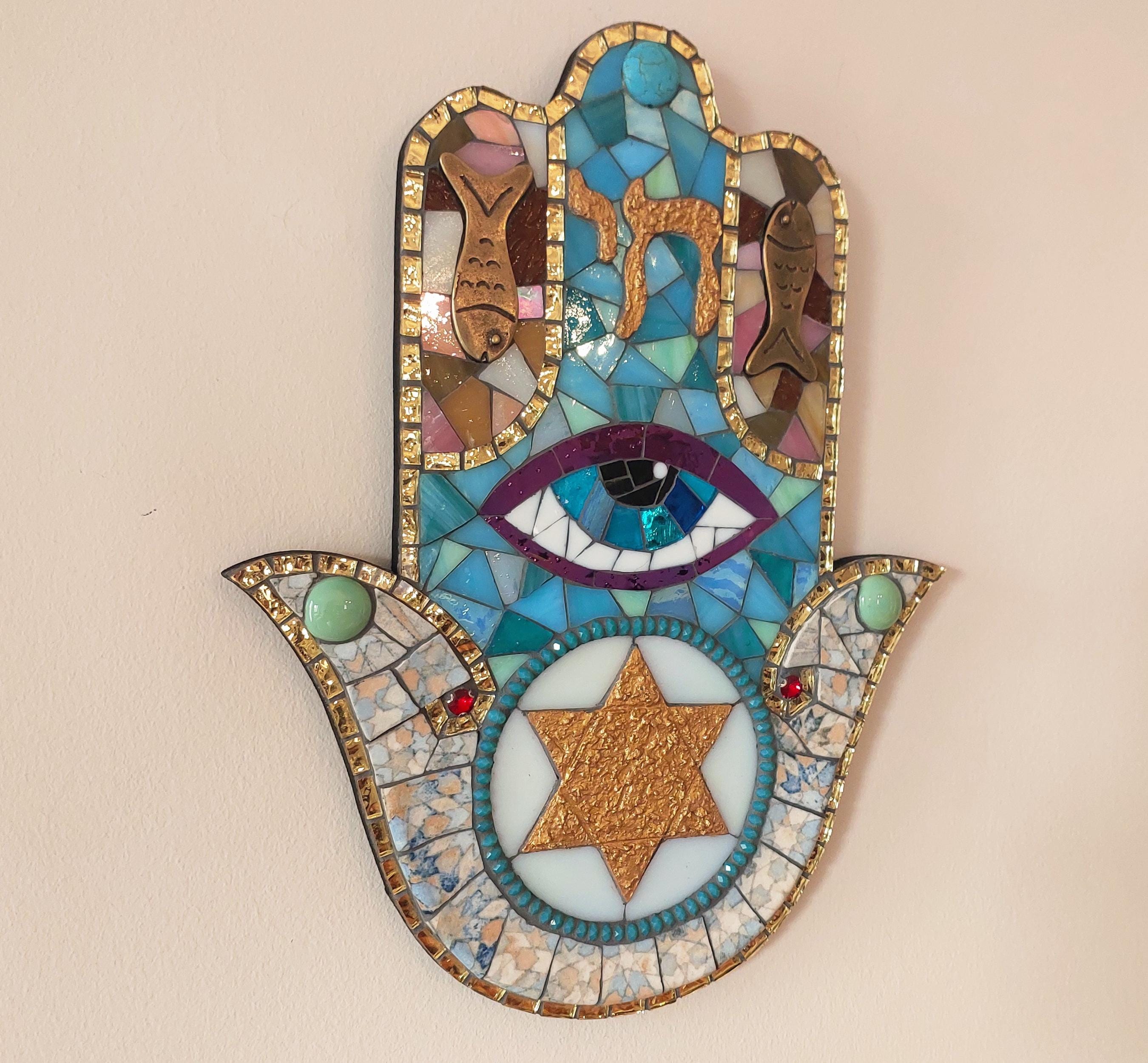 mosaic hamsa with star of david