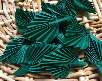 12 Hawaii Bob’s Green Palm Frond Fans 3 inch Dried Decor