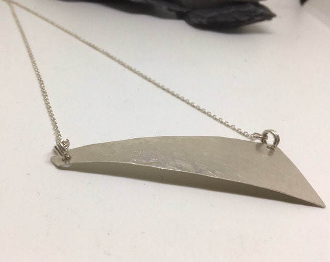 Triangular silver handmade necklace