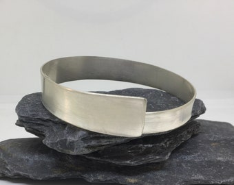 Handmade increasing wide silver bangle bracelet. Adjustable bangle. Gift for her. Gift for him.