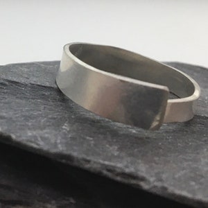 Handmade Sterling Silver Adjustable Band Ring - 6mm Wide